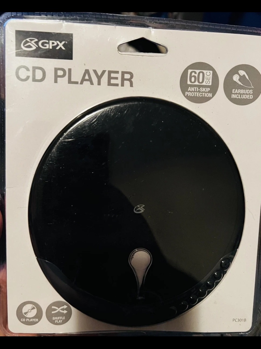 GPX Black Portable CD Player with 60-Second Anti-Skip Protection